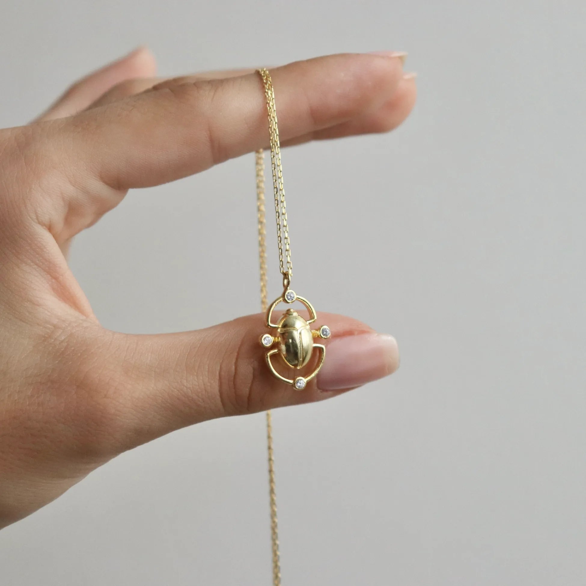 925 Ayar Gümüş Scarab Kolye