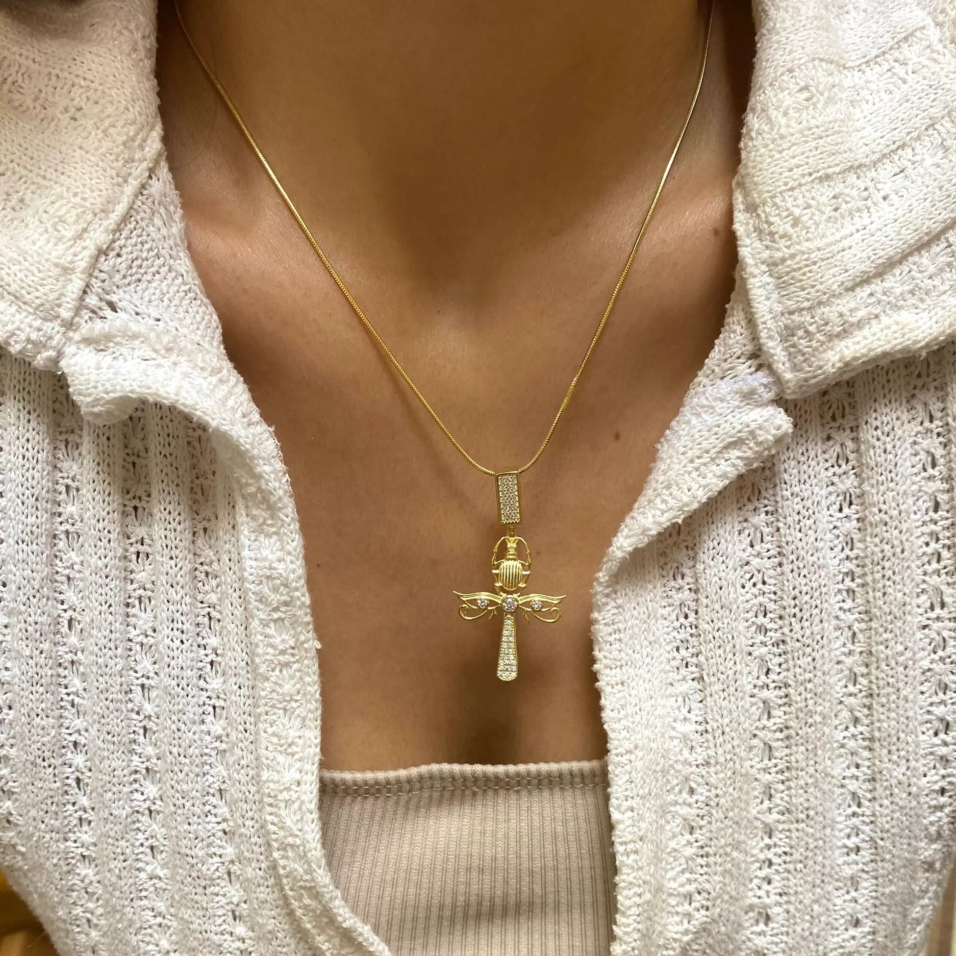 925 Ayar Gümüş Ra`nın Gözü & Ankh Kolye