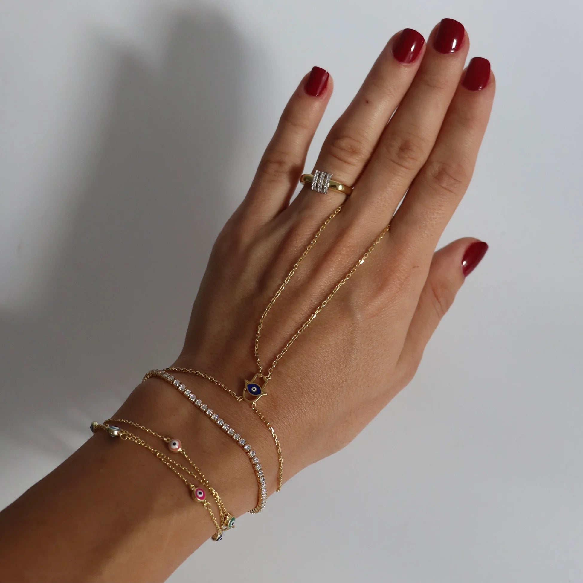 925 Ayar Gümüş Çoklu Renkli Nazar Bileklik