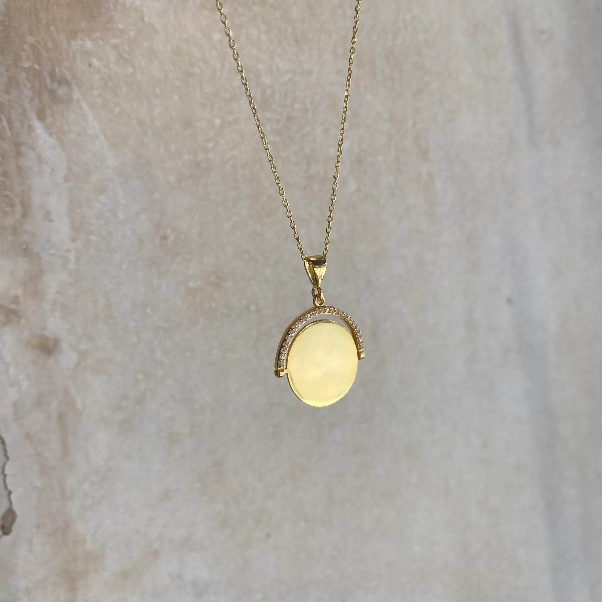 925 Ayar Gümüş Dönen Madalyon Serena Kolye