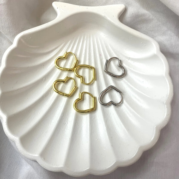 925 Ayar Gümüş | Basic Kalp Küpe Tek Adet