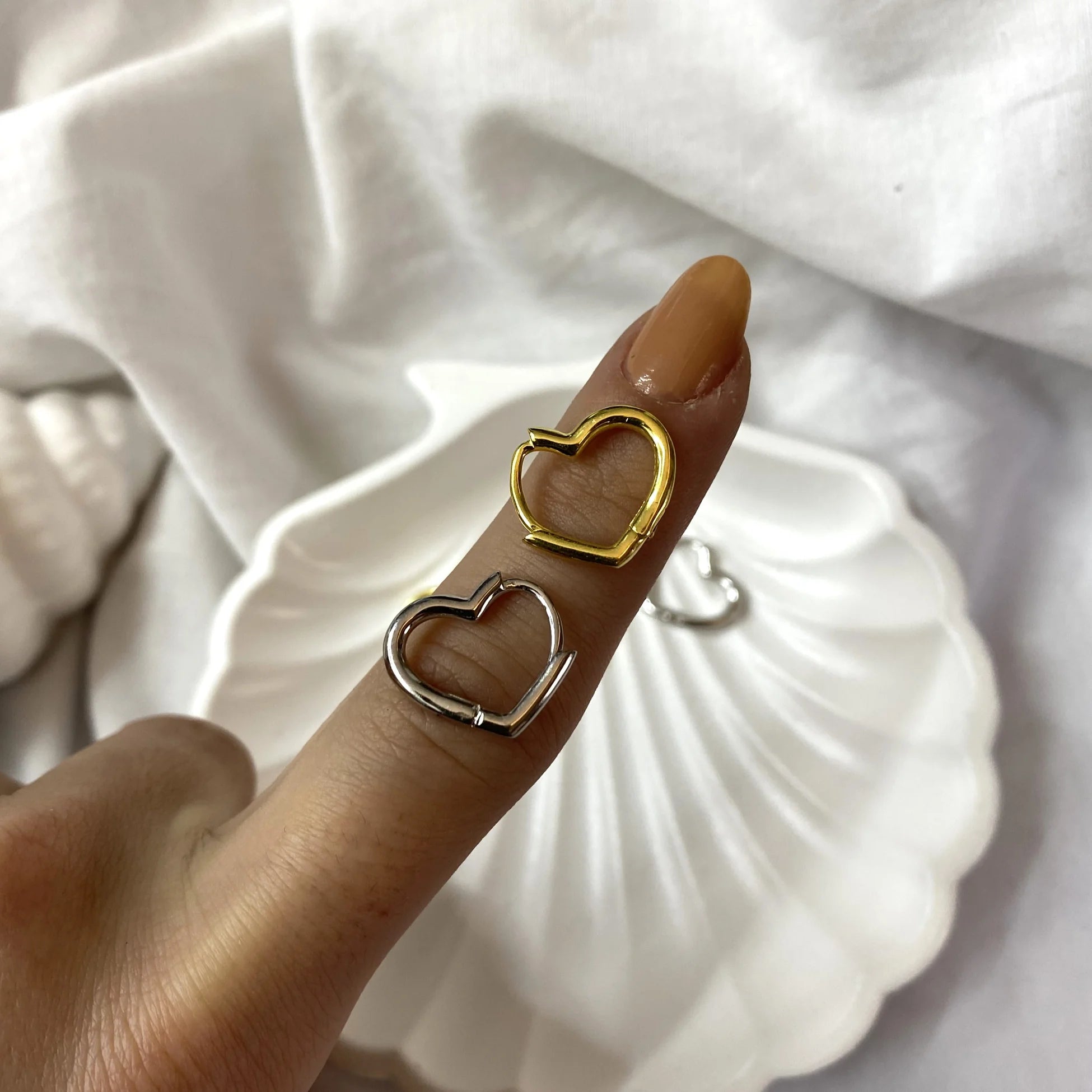 925 Ayar Gümüş | Basic Kalp Küpe Tek Adet