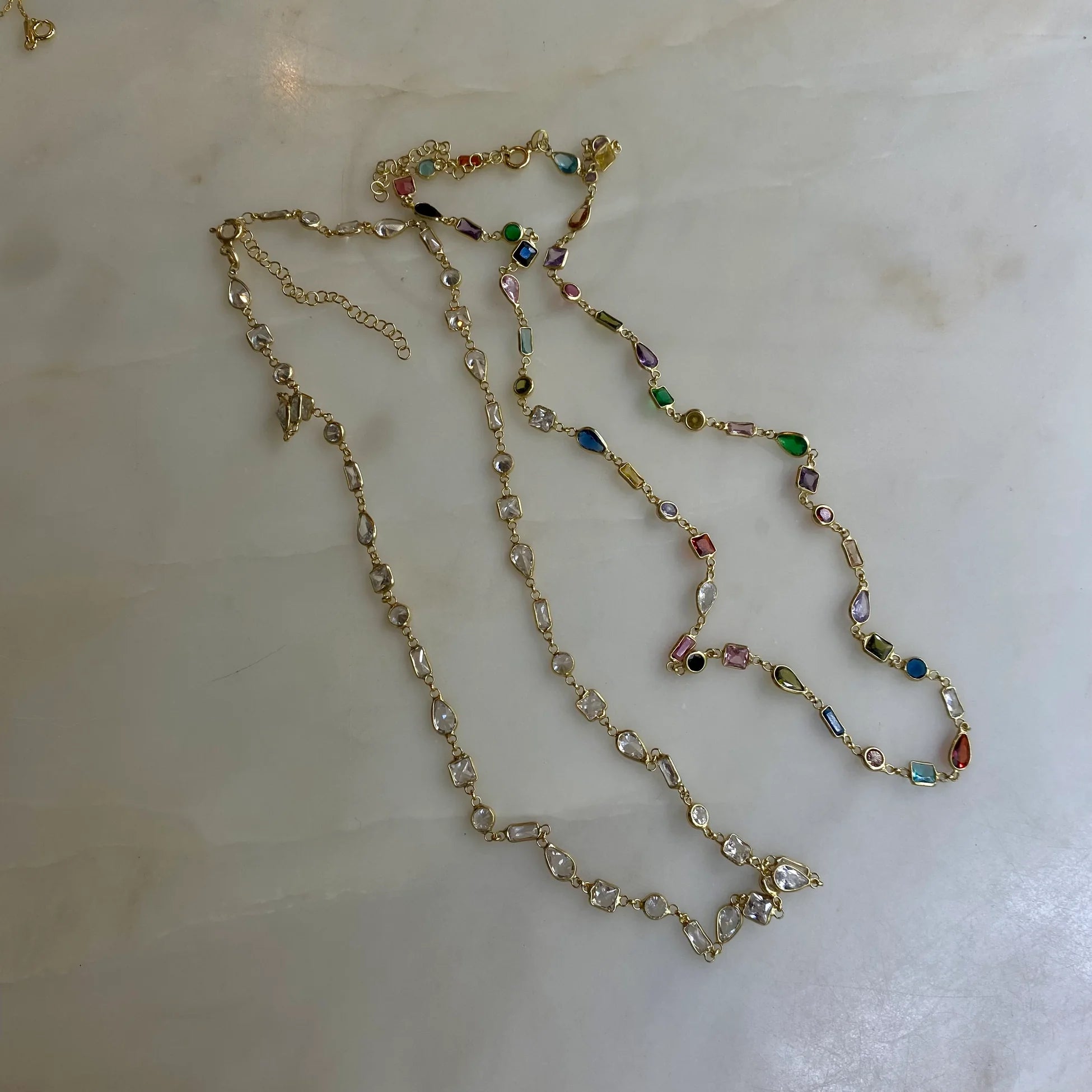 925 Ayar Mix Taşlı Zincir